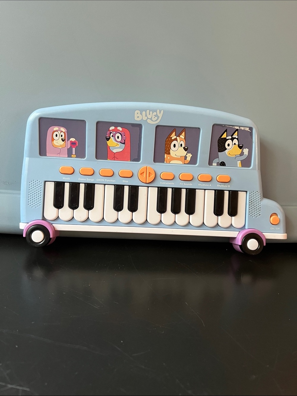 Bluey Bus Keyboard with Demo Songs,Sound FX, Instruments
